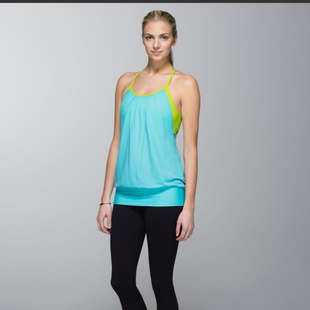 Lululemon No Limits Tank - Angel Blue / Antidote - Size 8